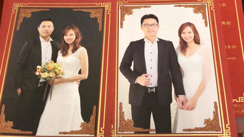 基隆市議員陳宜在臉書公開和夫婿蘇育緯的婚紗照。（讀者提供）