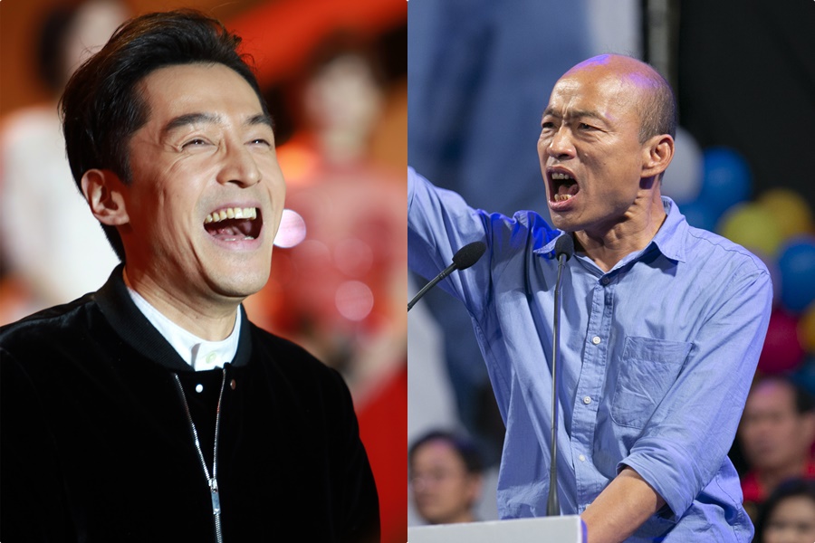 國民黨台北市議員王鴻薇則在臉書上表示，她認為最近韓國瑜有了胡歌的影子。（東方IC）