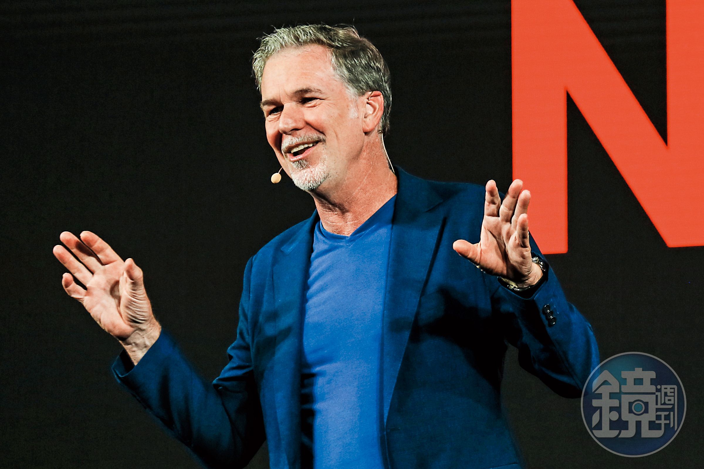 以Netflix為首的影音串流平台崛起，讓不少人擔憂電影的未來。圖為Netflix創辦人兼執行長瑞德海斯汀去年出席亞洲內容大會的畫面。（Netflix提供）