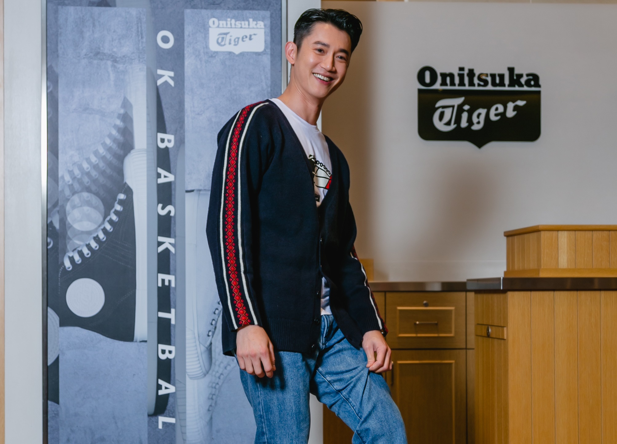 吳慷仁今出席日式時尚休閒品牌Onitsuka Tiger概念店舉辦開幕慶祝活動。（Eurus PR、ASICS Taiwan提供）