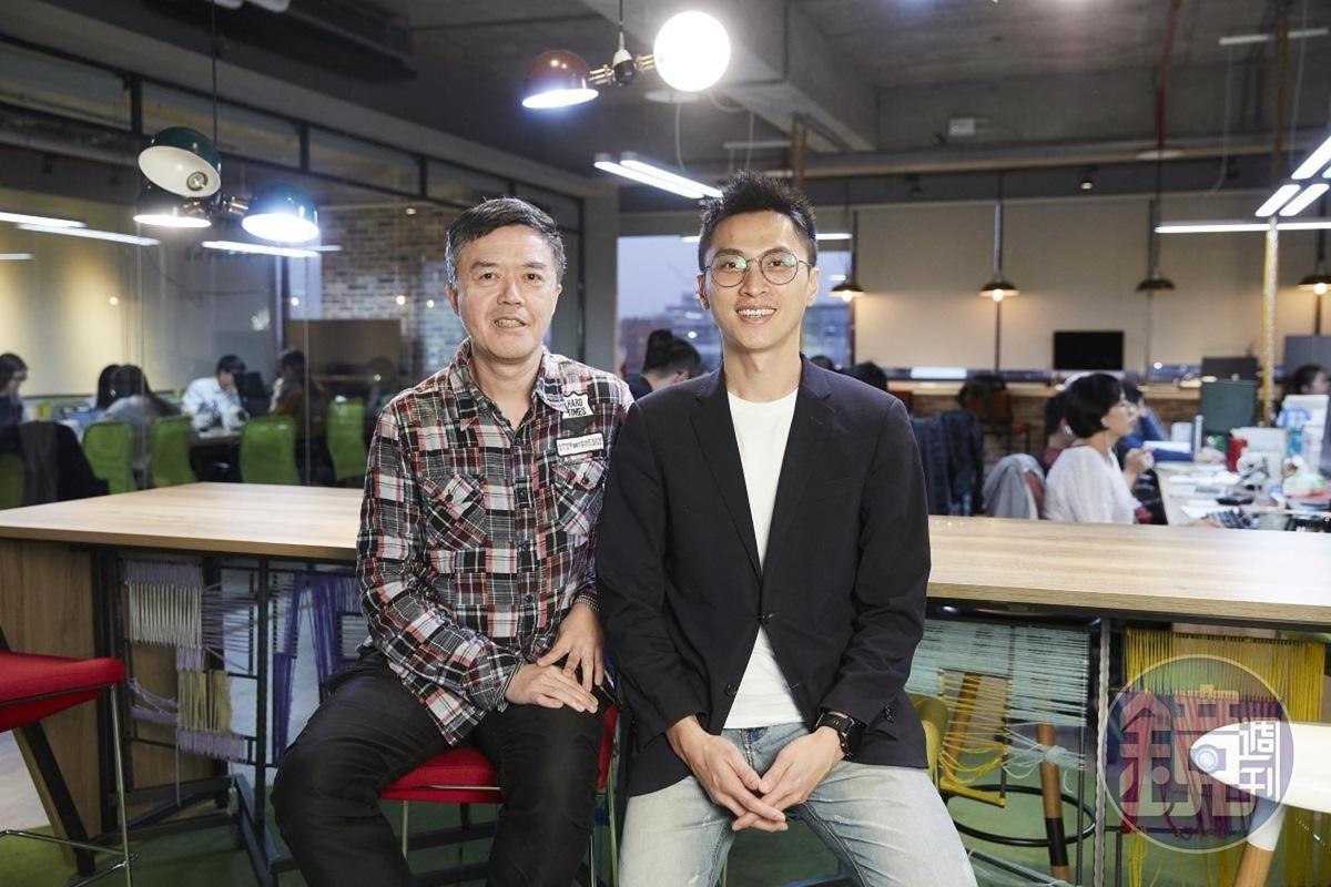 巧克科技共同創辦人暨執行長劉于遜(右)找來在影視音產業等領域深耕逾20年的陳樂融擔任策略顧問。