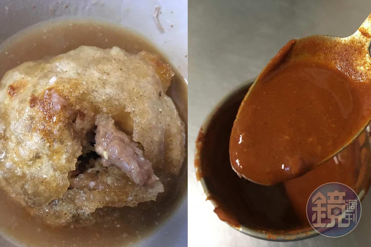彰化肉圓配辣椒醬，確實是人間美味。