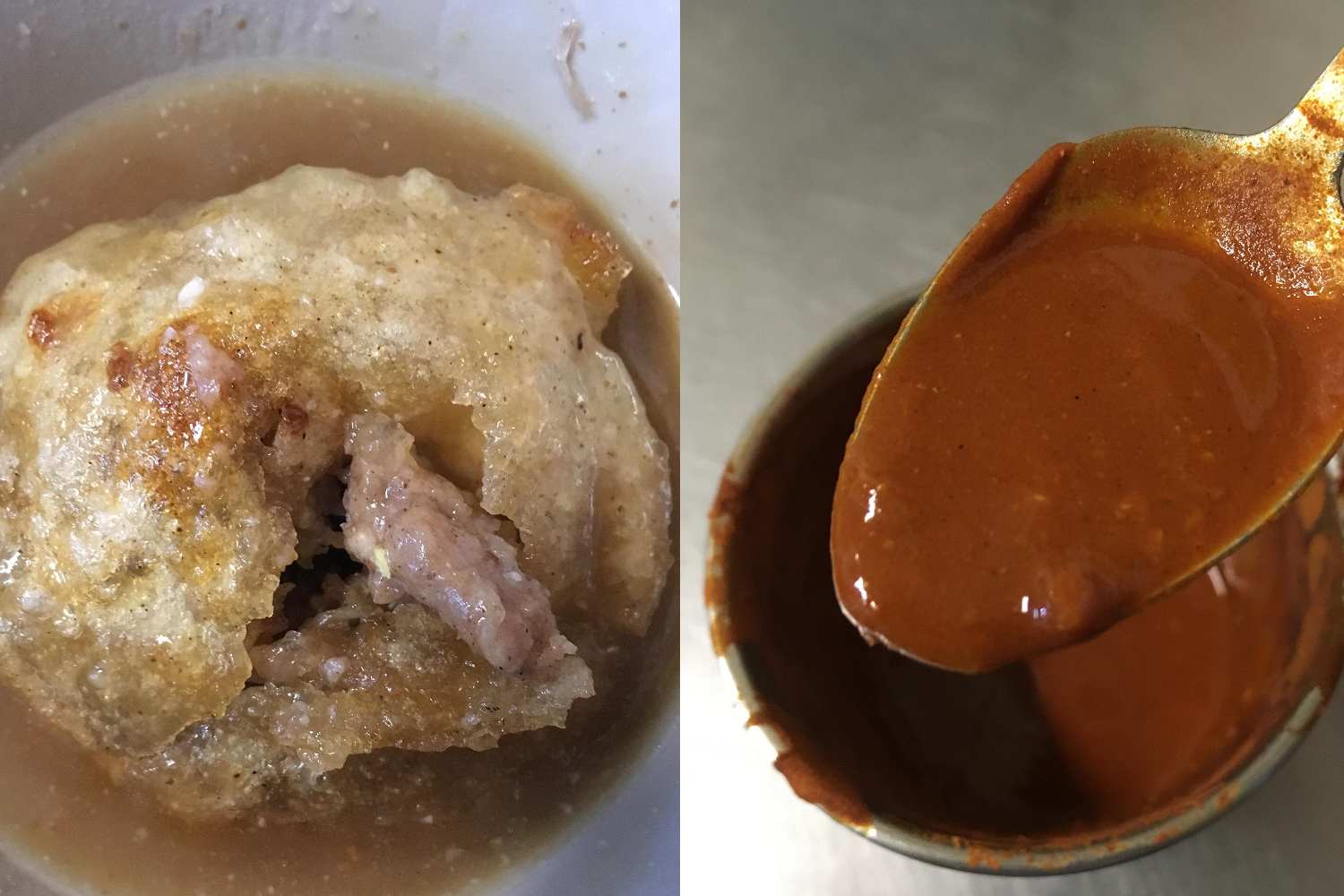 彰化肉圓配辣椒醬，確實是人間美味。