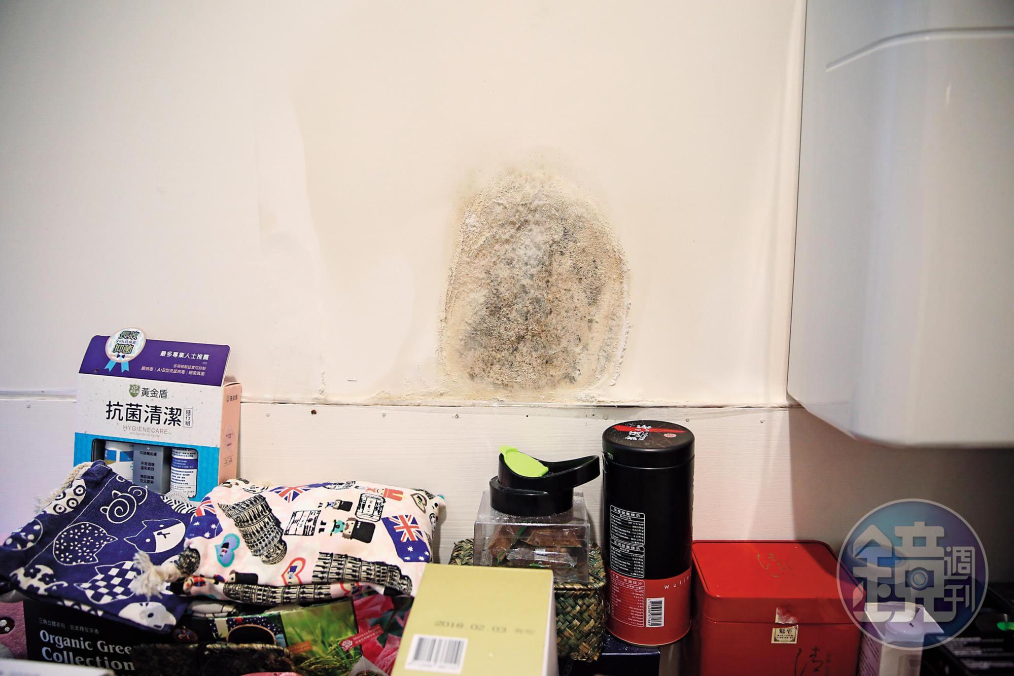 工程防水未確實因而出現壁癌,住戶只好利用裝潢蓋住。