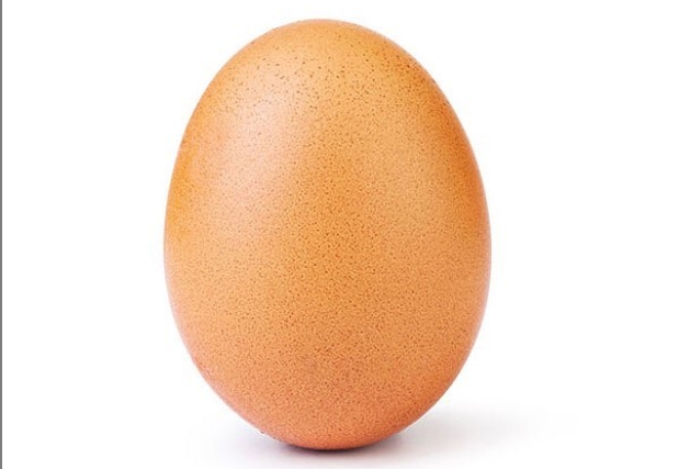 這張雞蛋照已創下3700萬個讚數，打破網紅凱莉珍娜創下的1800萬的紀錄。（翻攝world_record_egg IG）