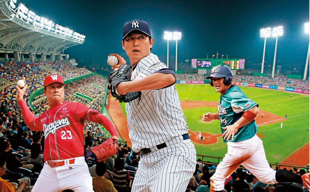 味全龍最快明年重返中職，目前鎖定網羅「台灣之光」王建民（中）、「金臂人」黃平洋（左）及「森林王子」張泰山（右）等人納入教練團。（聯合知識庫／東方IC／本刊資料照）