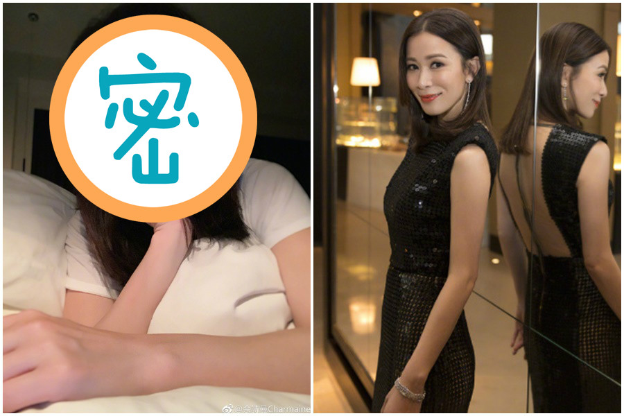 港星佘詩曼日前PO上零修圖的自拍照，讓網友大讚。（翻攝自佘詩曼微博）