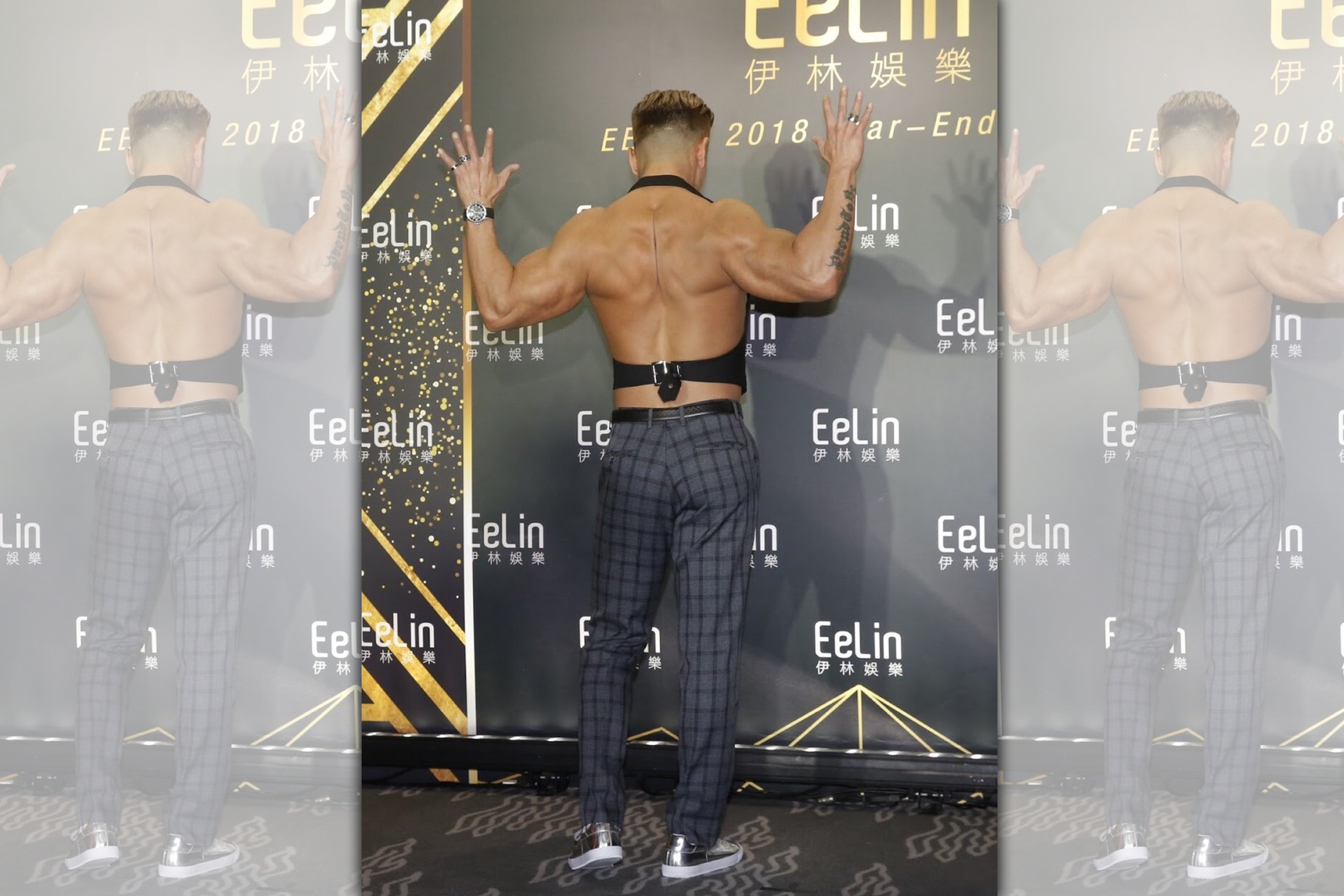 李沛旭秀出精壯背肌，卻被笑虧像色情調酒師。