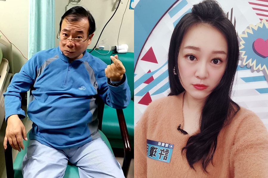 廖峻傳出中風後,在臉書比出俏皮手勢,要粉絲不要擔心;演員許瓊月有營養師身分,替廖峻處理中風事宜。(翻攝自廖峻臉書、許瓊月臉書)