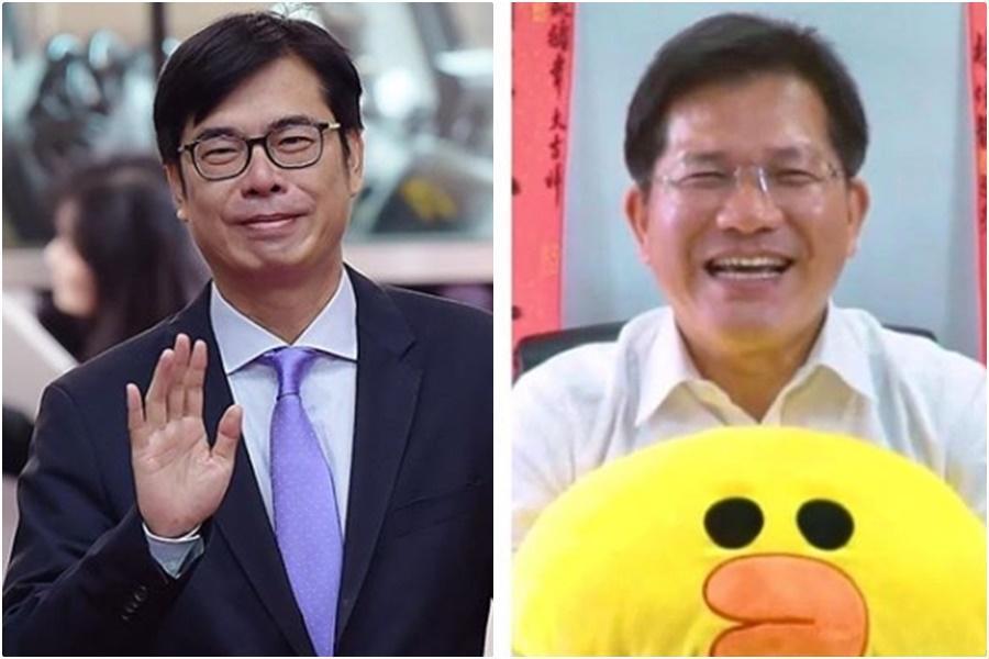 行政院副院長陳其邁和交通部長林佳龍也參加「十年挑戰」，網友表示越來越年輕。（翻攝林佳龍、陳其邁IG）