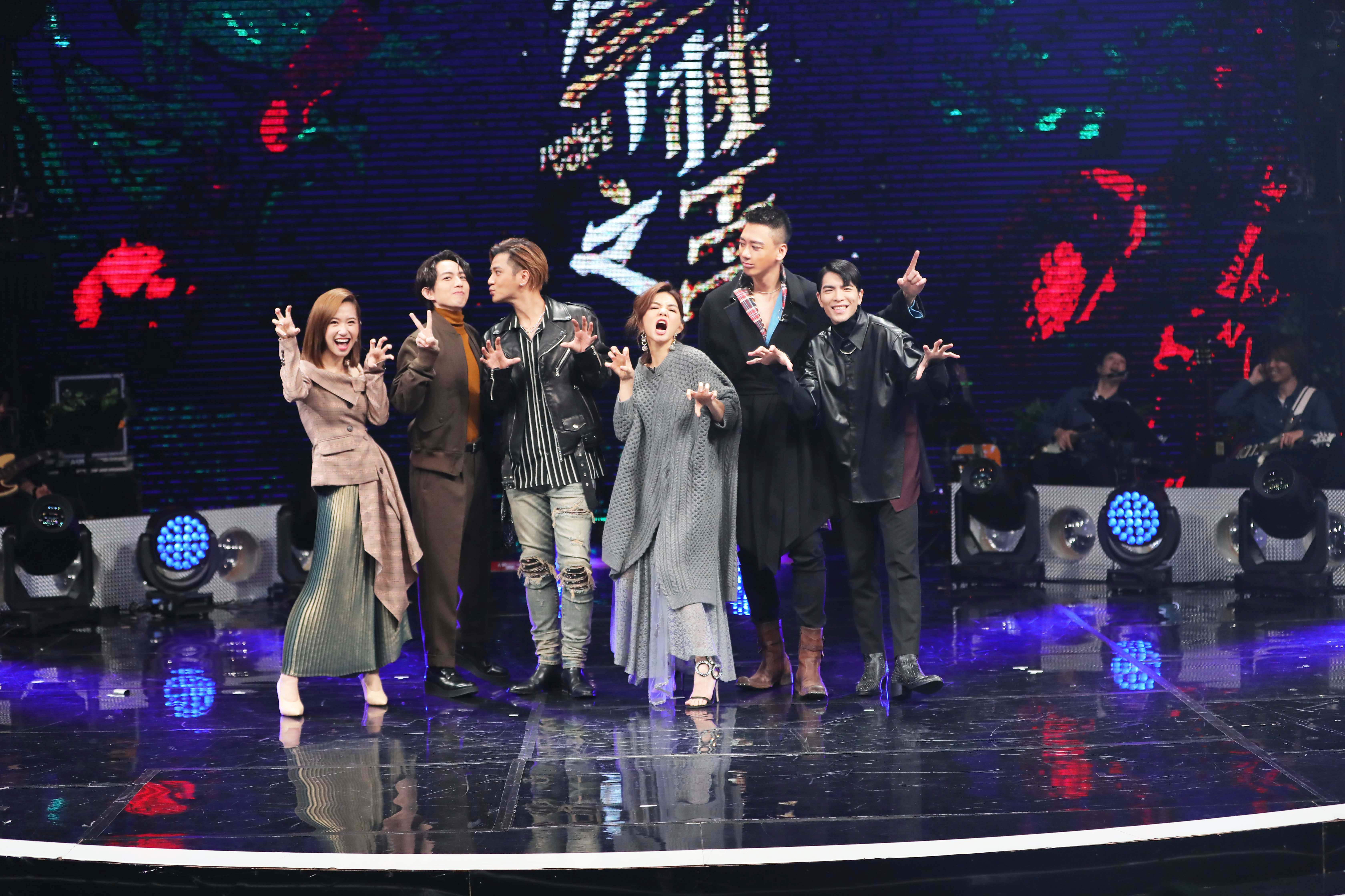 《聲林之王》蕭敬騰、羅志祥、林宥嘉、ELLA、信及LULU難得同框。（ETtoday新聞雲提供）