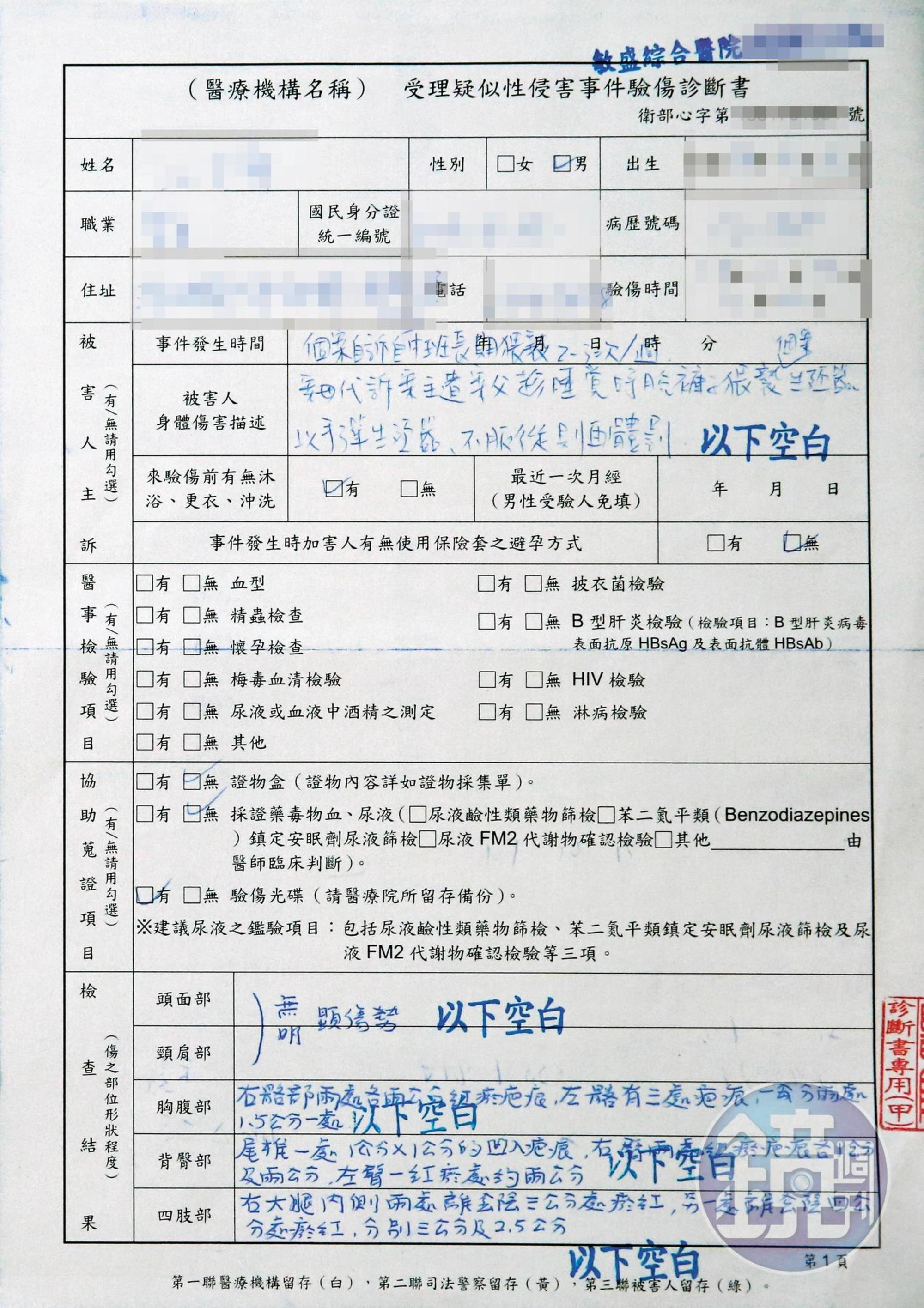 小智與小偉（化名）遭父親用衣架抽打、用手彈生殖器，母親帶2人驗傷後，已對父親提告。