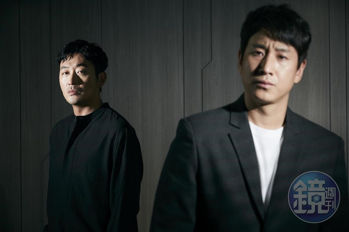 河正宇（左）、李善均來台宣傳《90分鐘末日倒數》，接受鏡週刊獨家專訪。