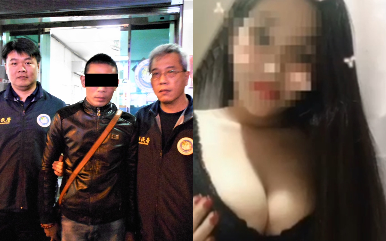 移民署逮捕涉嫌仲介賣淫的鄭姓主嫌，人蛇集團要求越南女子來台前拍攝裸露照片。（移民署提供）