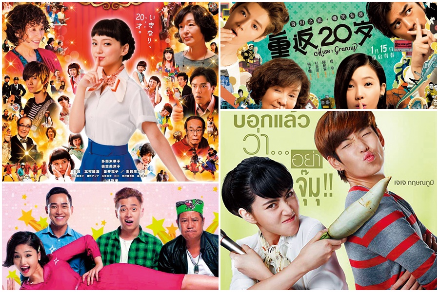 《回到20歲》已拍出中國大陸（右上圖）、日本（左上圖）、越南（左下圖）及泰國版（右下圖），證明打動人心的故事不分國籍都能創造好票房。（翻攝自Daum網站）