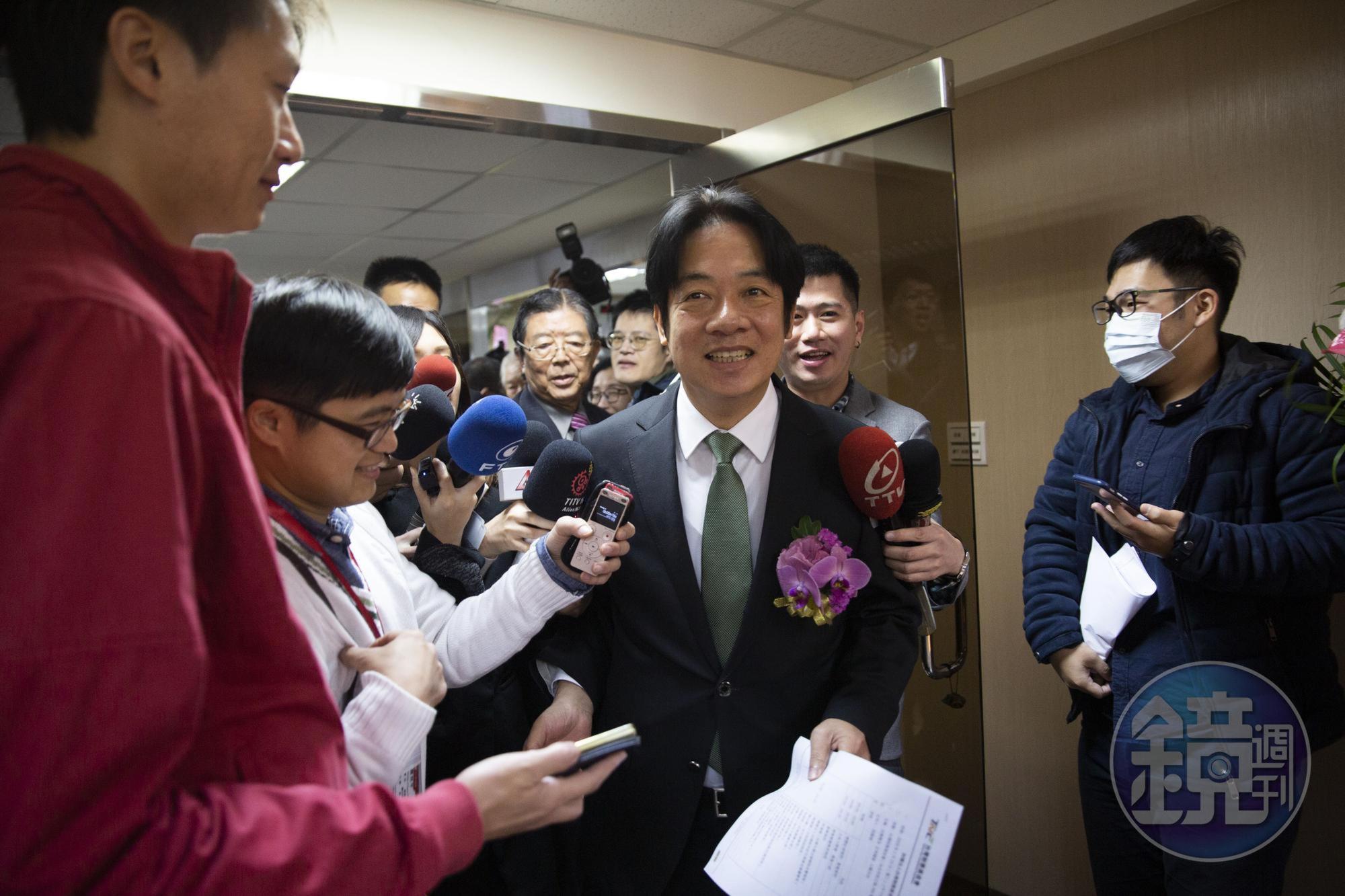 賴清德被問到2020總統大選相關事宜並未回答。