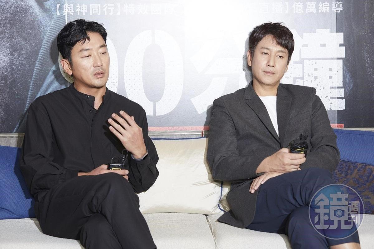 河正宇（左）、李善均接受本刊獨家專訪，暢談選擇作品的準則與條件。