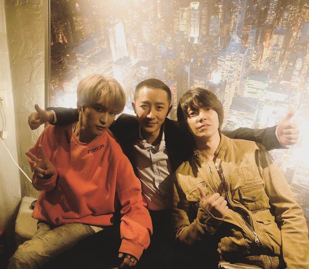 金在中在IG貼出他和韓庚（中）、山下智久的合照。（翻攝自金在中IG）