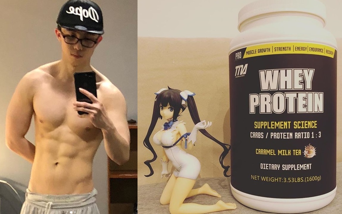 孫安佐熱中健身，有廠商相中他的高人氣，請他業配乳清產品。（合成照，翻攝自孫安佐IG）