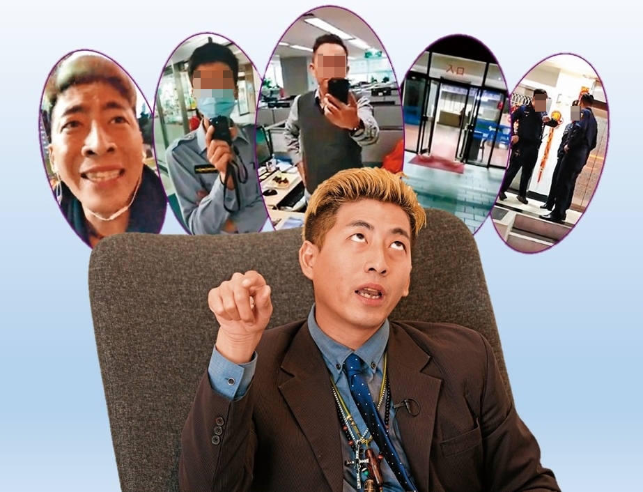 本刊專訪「奴才哥」郭岱庭當天，他的表情及肢體動作非常多，情緒時而暴衝，時而狂吼。