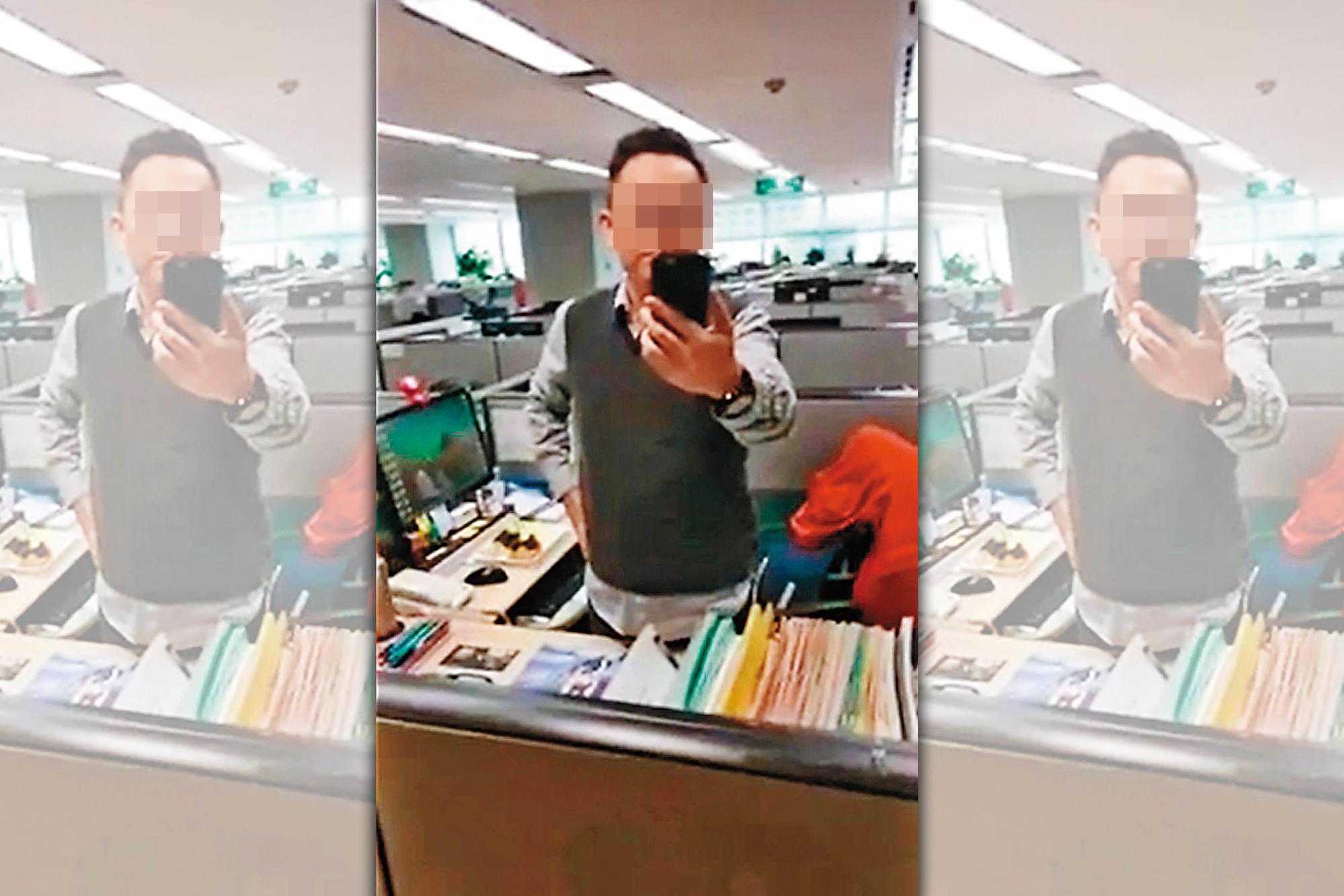 郭岱庭挑戰哪個縣市勞工局，用相同手法激怒公務員，同樣遭到反蒐證。（翻攝郭岱庭臉書）