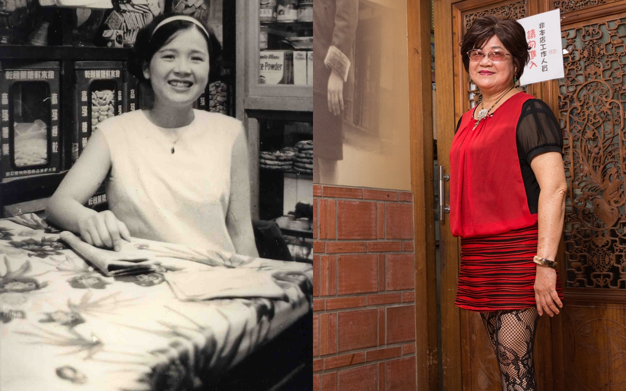 福堂餅行創辦人陳鄭雪年輕時(圖左)是苗栗出了名的美女,不少客人慕名來找她買餅。(左圖:福堂餅行提供)