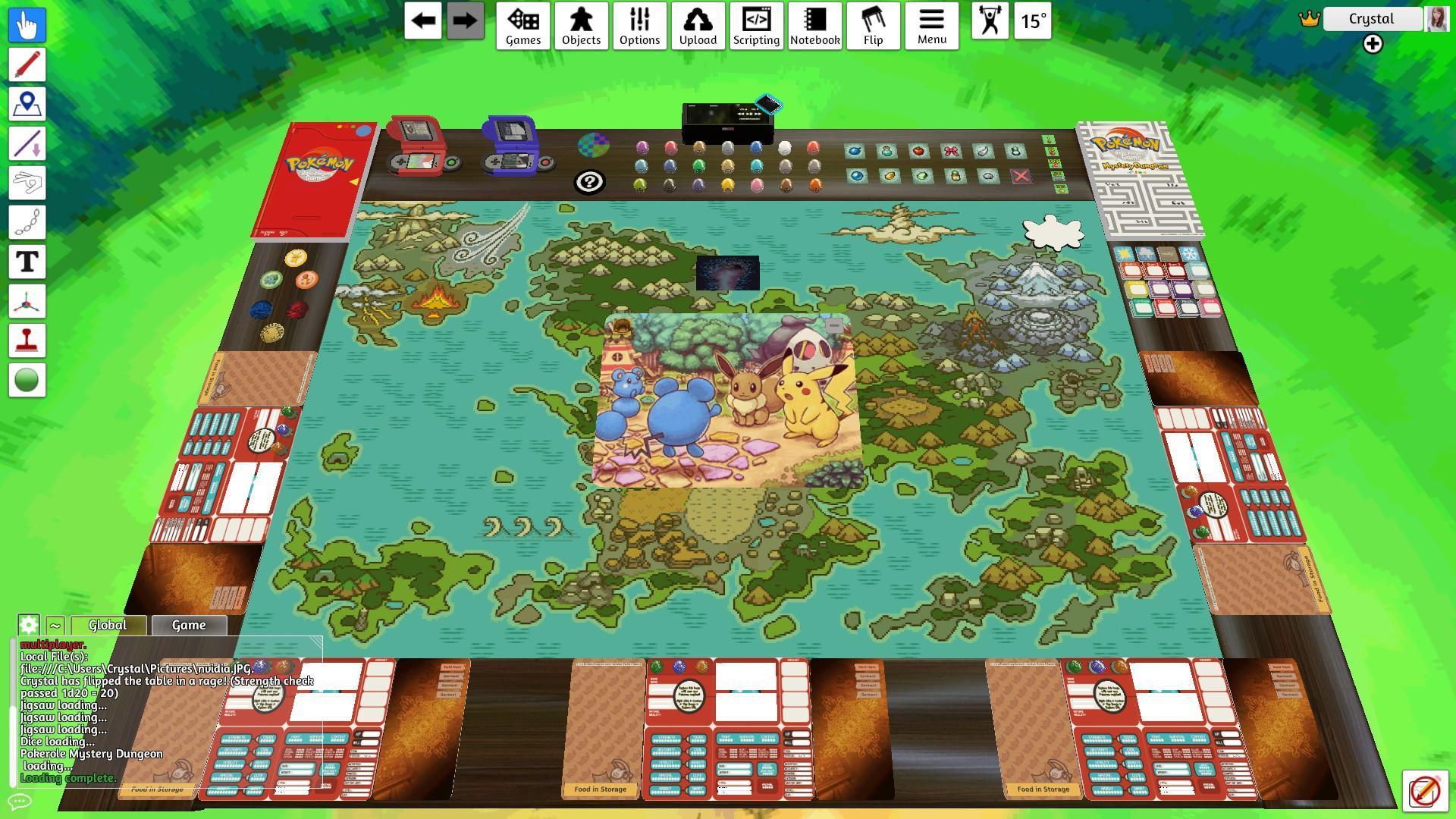 《精靈寶可夢》的桌遊在工作坊相當熱門(圖片來源:遊戲實機擷圖)