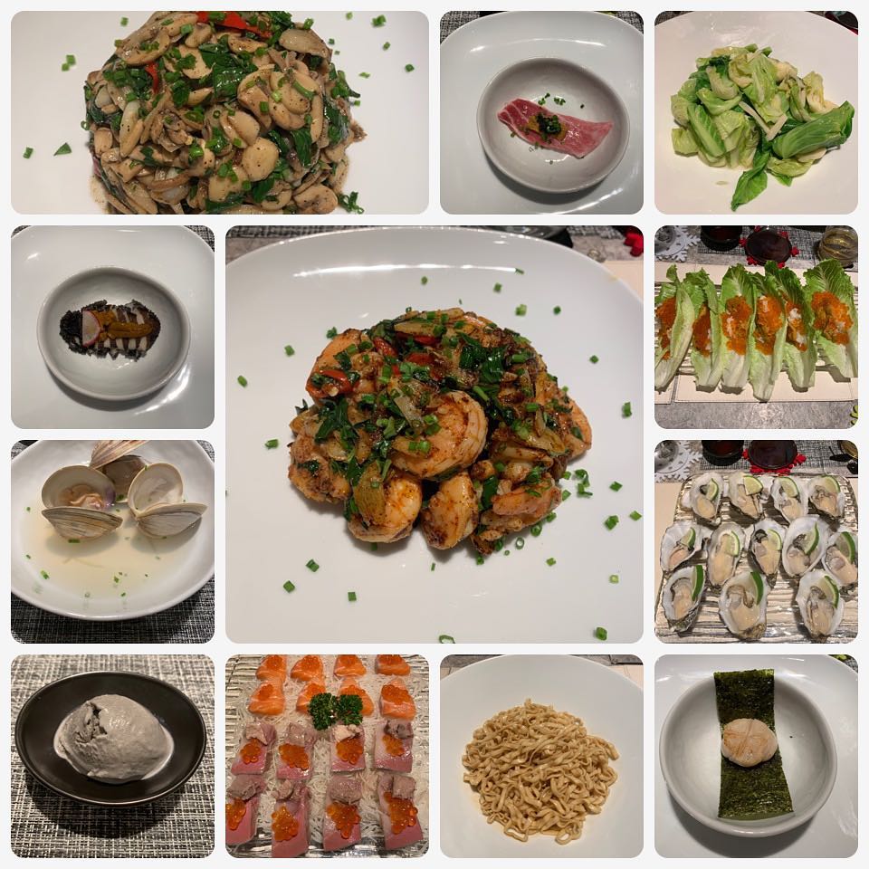 蘇有朋精心準備了11道菜,餐桌佈置到料理擺盤都非常用心。(翻攝自林心如臉書)