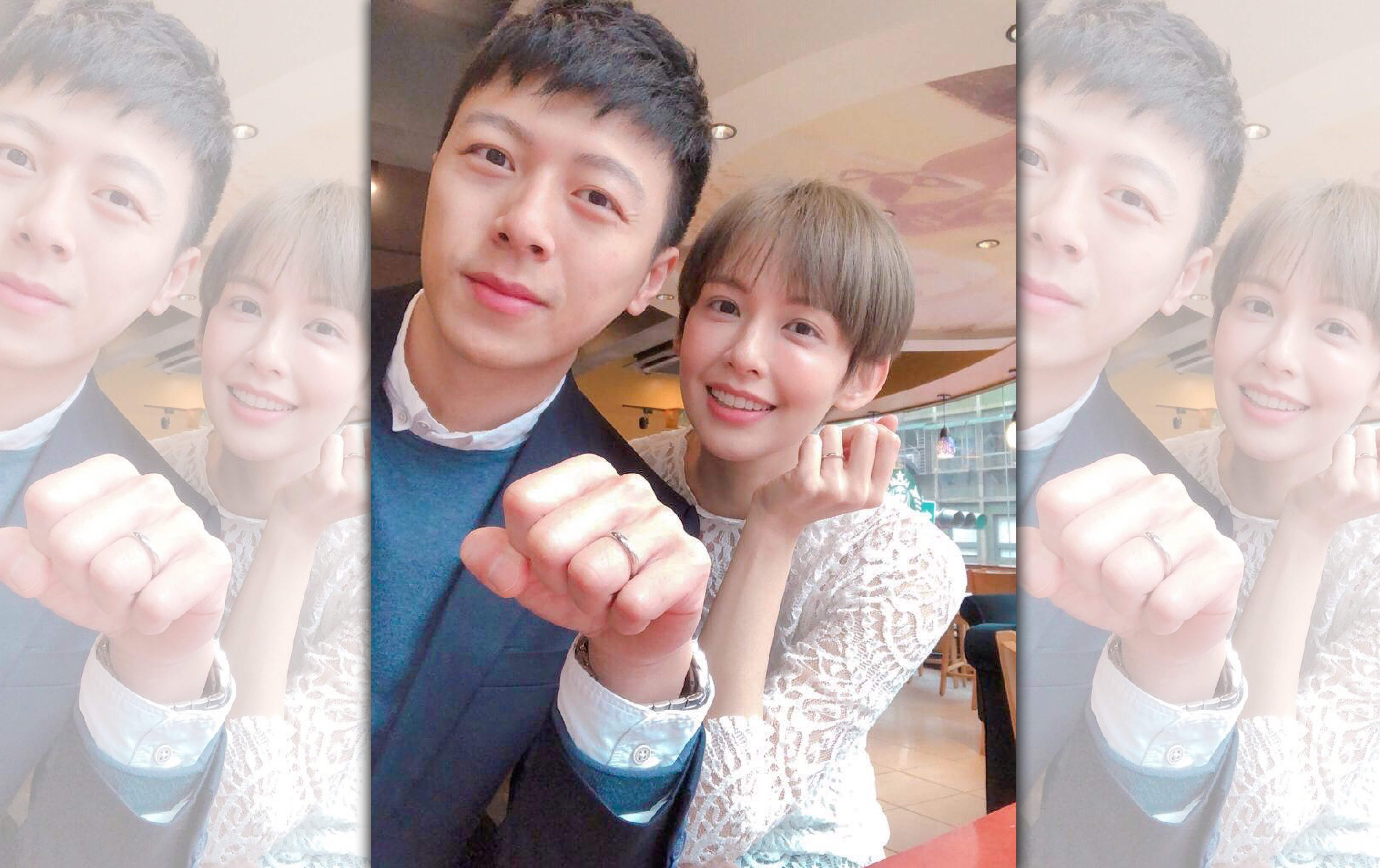 袁艾菲元旦答應男友求婚，並於昨天完成登記成為人妻。（傳軒媒體&袁艾菲提供）