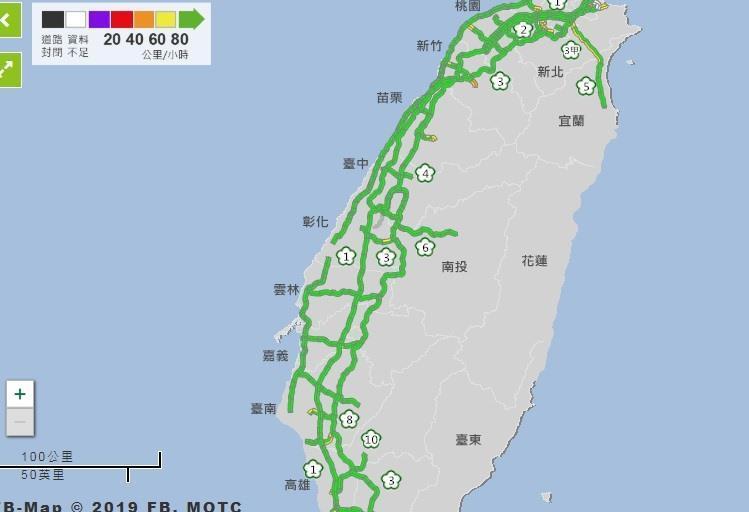 國道大致順暢，高公局預估今天是春節假期車最少的一天。（翻攝畫面）