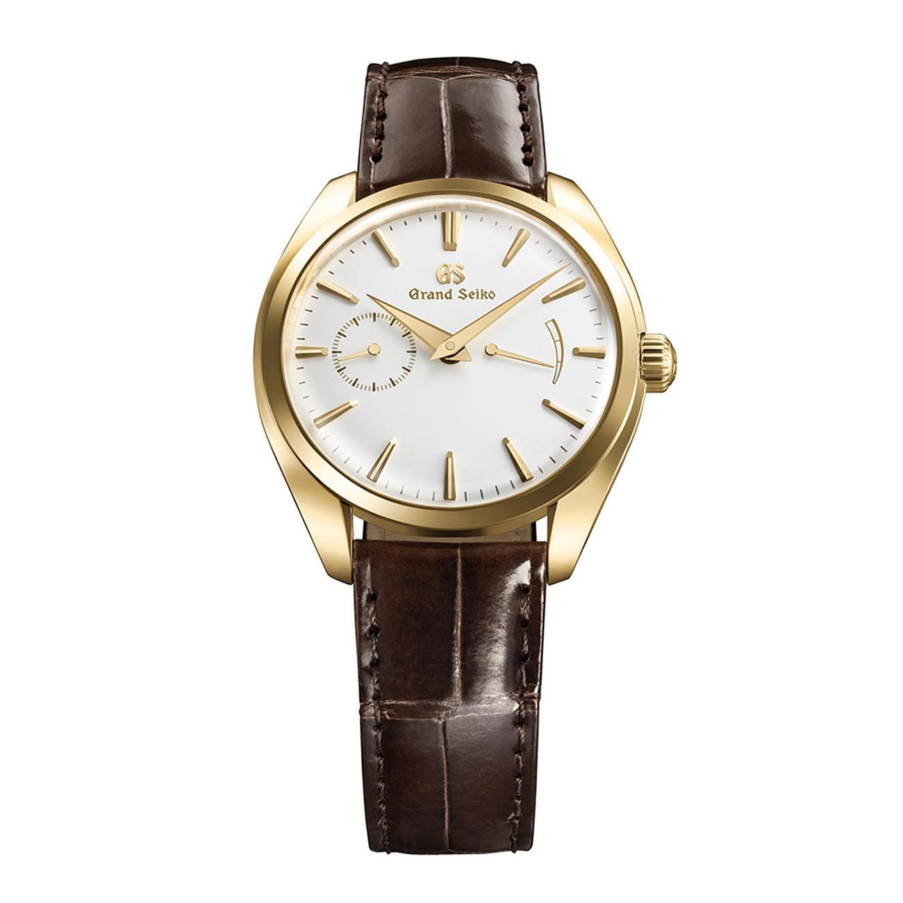 20190209-watch-grandseiko-Elegance Mechanical Thin Dress-04黃金材質SBGK006搭配白面，定價20,700歐元，折合台幣約 72萬元。