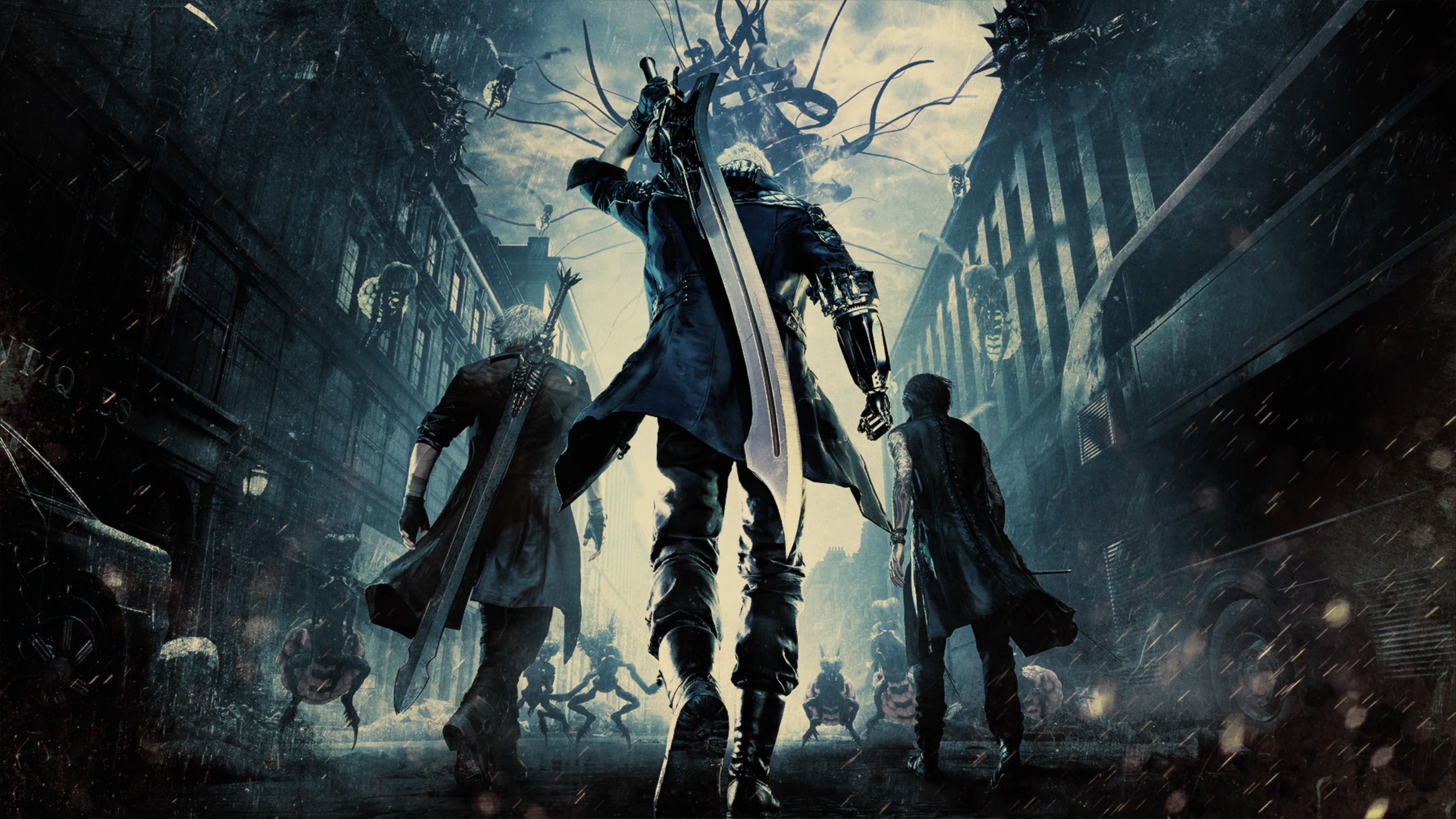 睽違十一年的正傳續作《惡魔獵人5》，玩家將分別扮演但丁、尼祿與全新角色「V」。