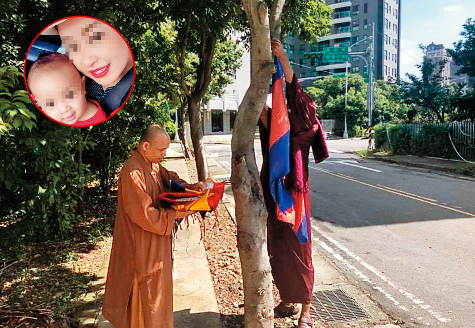 釋精良有時會在路邊幫人祈福。（翻攝自臉書）