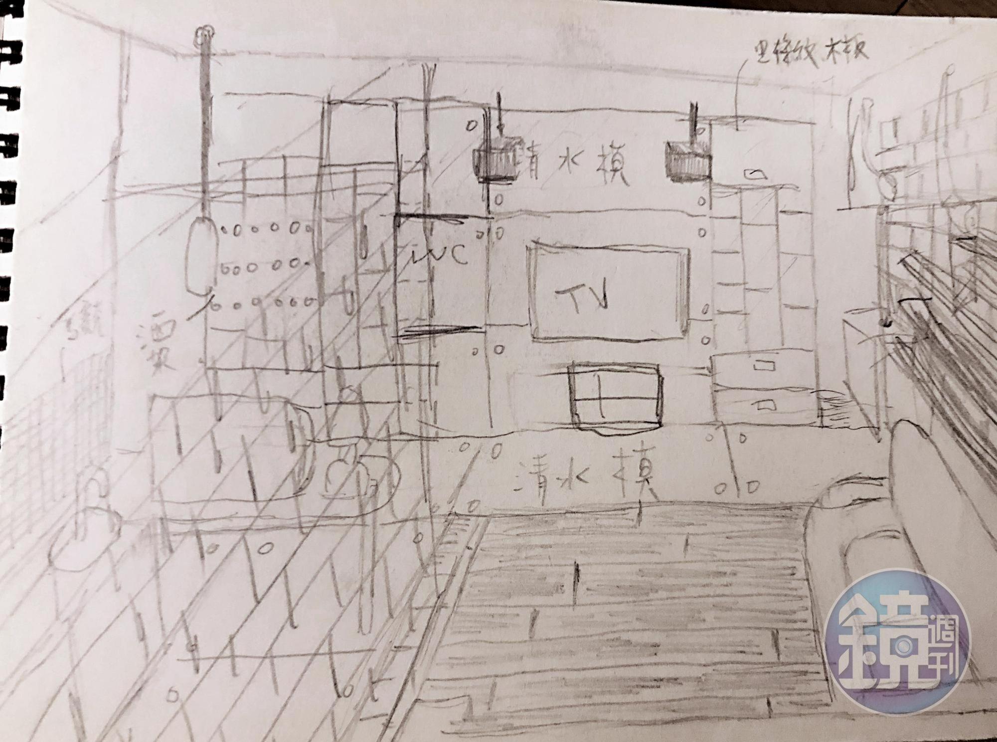 從小學畫，王少偉連自家的設計圖都親手操刀，省下不少設計費。（王少偉提供）