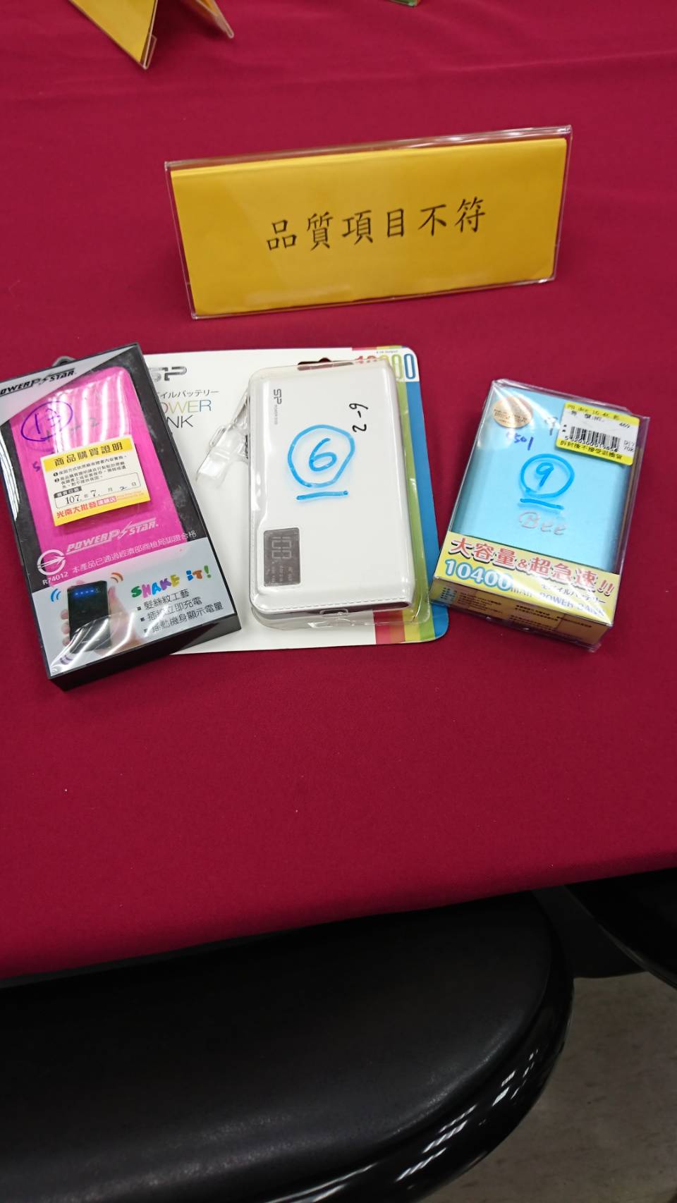 3件不符品質項目規範。（消基會提供）