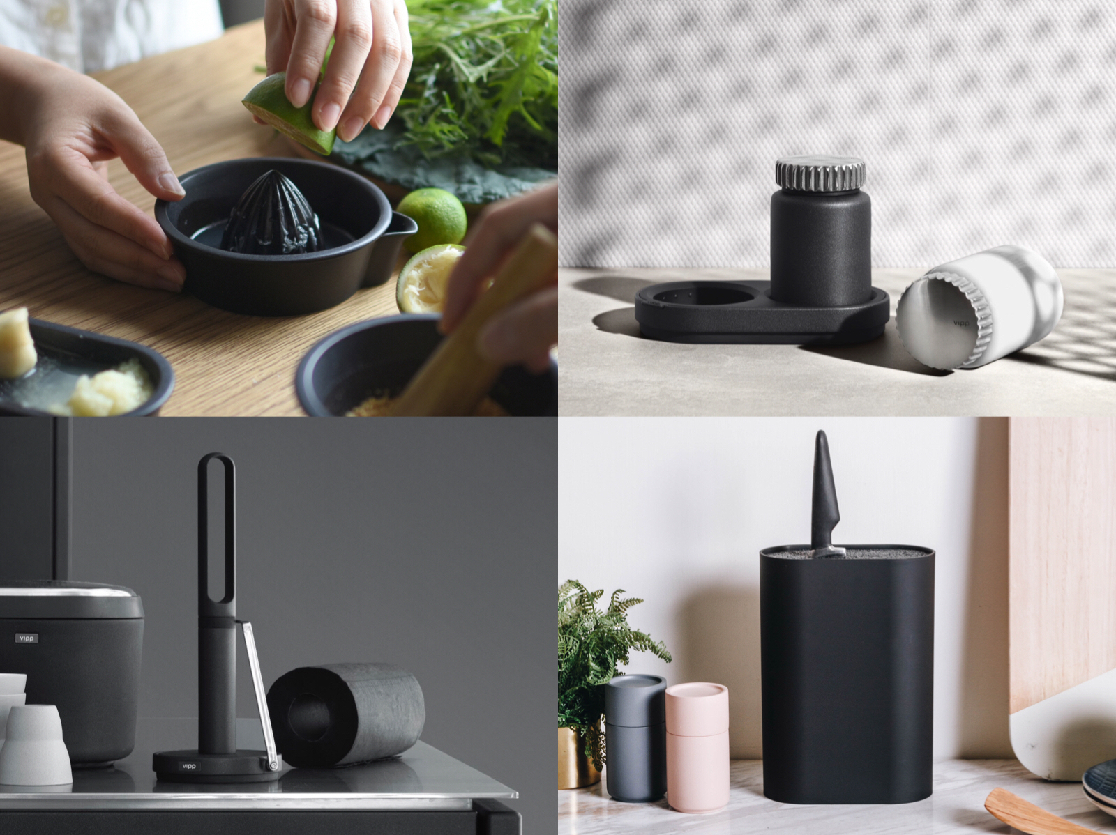 簡約大方的黑色系廚具增加了廚房質感。