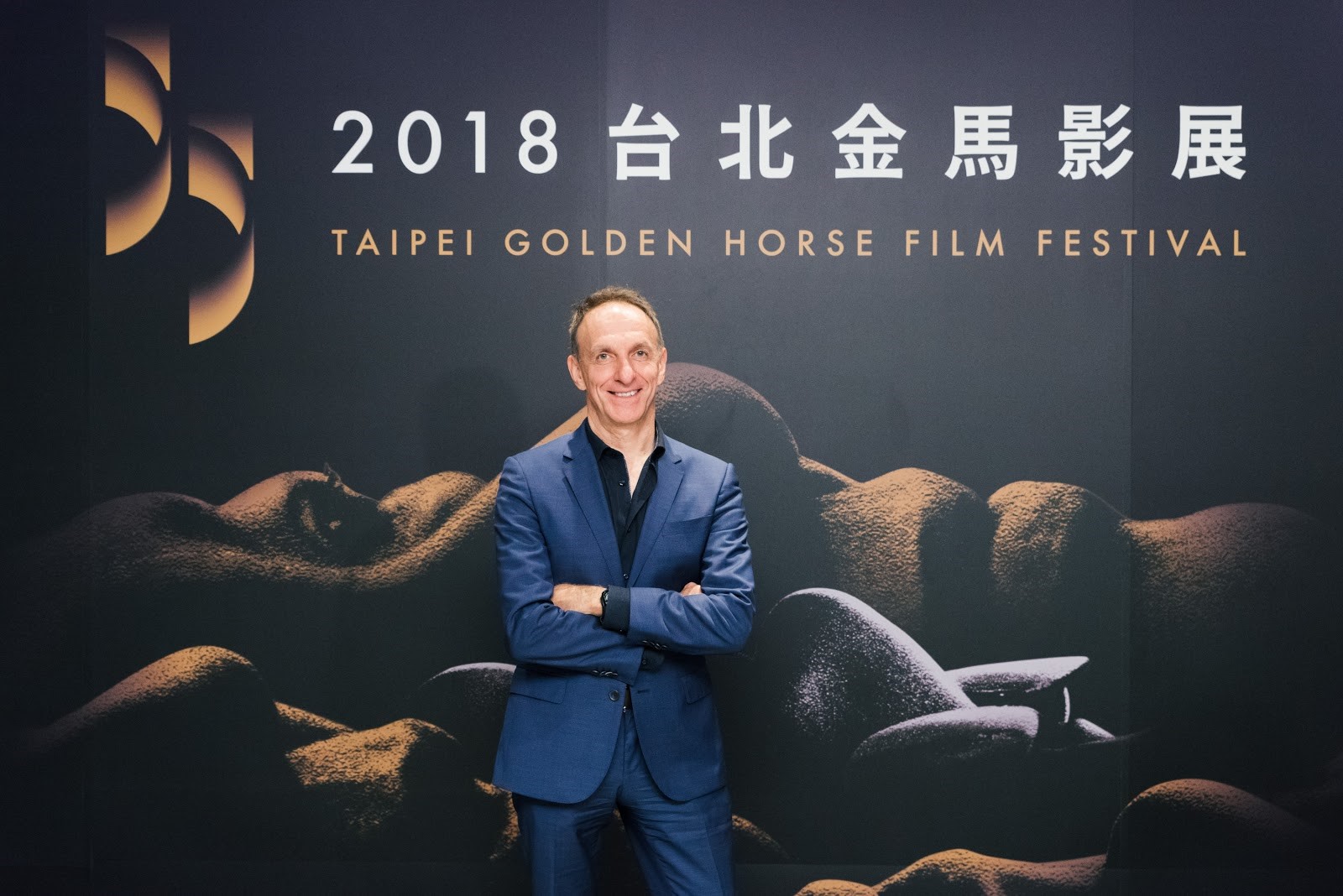 奧斯卡電影配樂得主麥可唐納應金馬執委會之邀來台舉行大師講堂，與台灣的影迷分享創作心得。（金馬執委會提供）