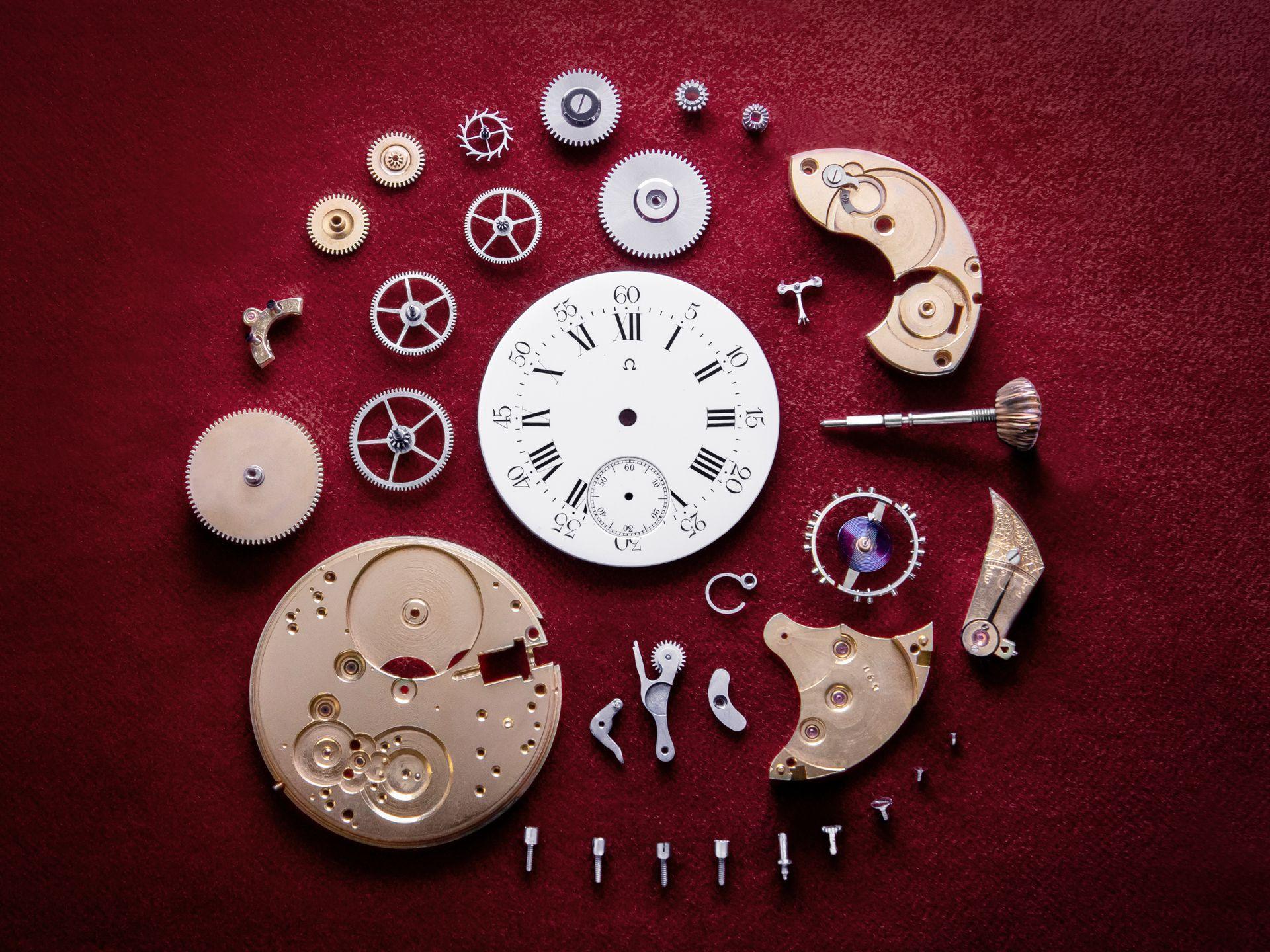 發表於1894年的歐米茄19令機芯的分解圖。這枚機芯不僅改變了品牌的歷史，也改變了瑞士製錶業的生態，朝向工業化的方向邁進，讓機芯更容易組裝與維修。