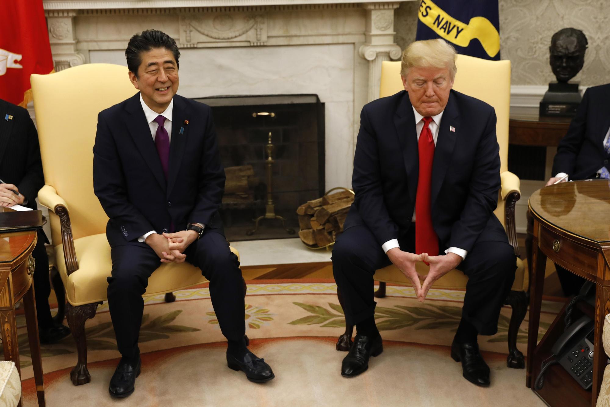 川普自曝日本首相安倍晉三已提名他角逐諾貝爾和平獎，但日媒則爆料此舉是應美方要求。（東方IC）