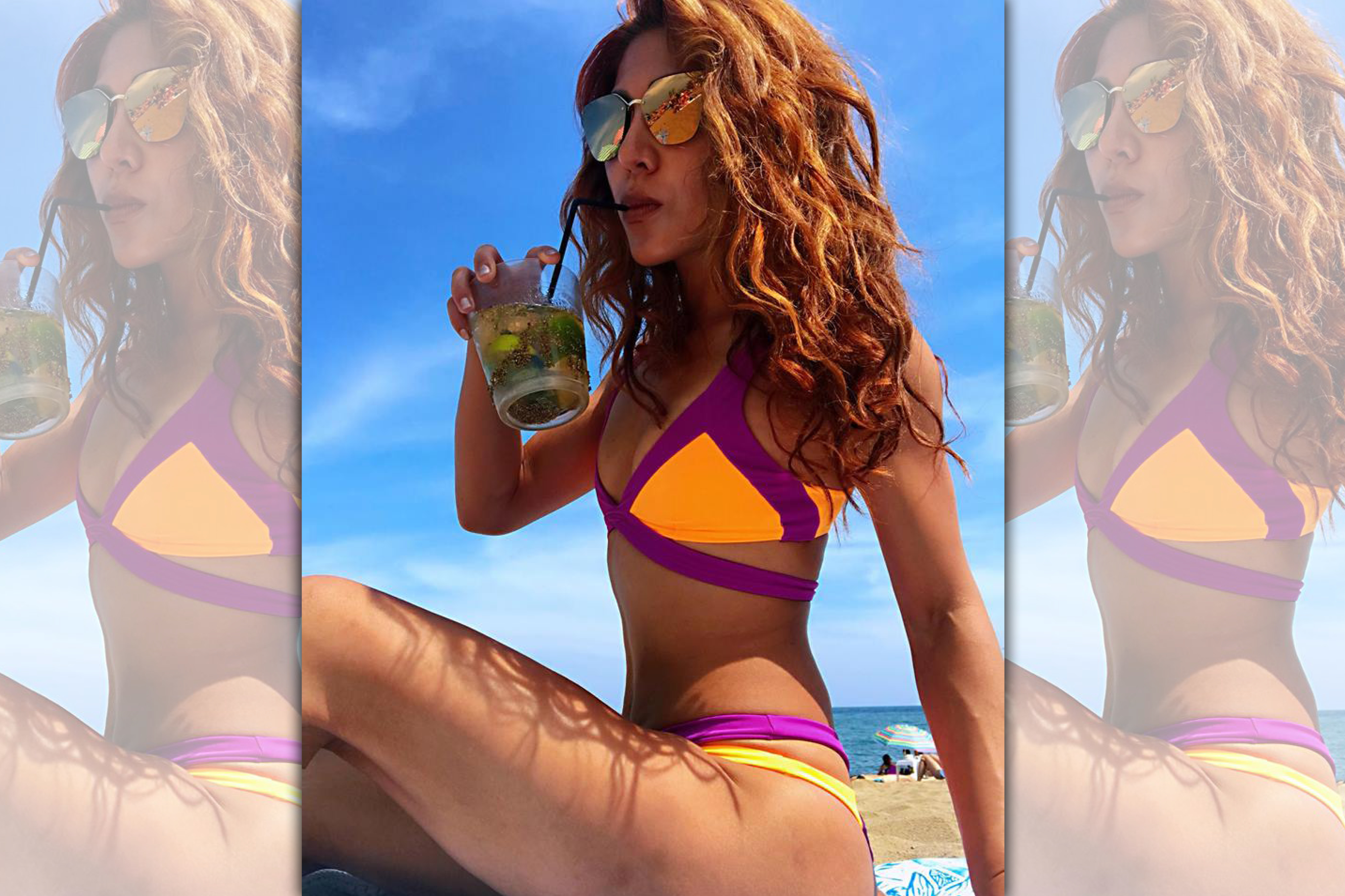 去年到西班牙找靈感寫歌的艾怡良,曾在海灘曬比基尼照。(翻攝自艾怡良臉書)