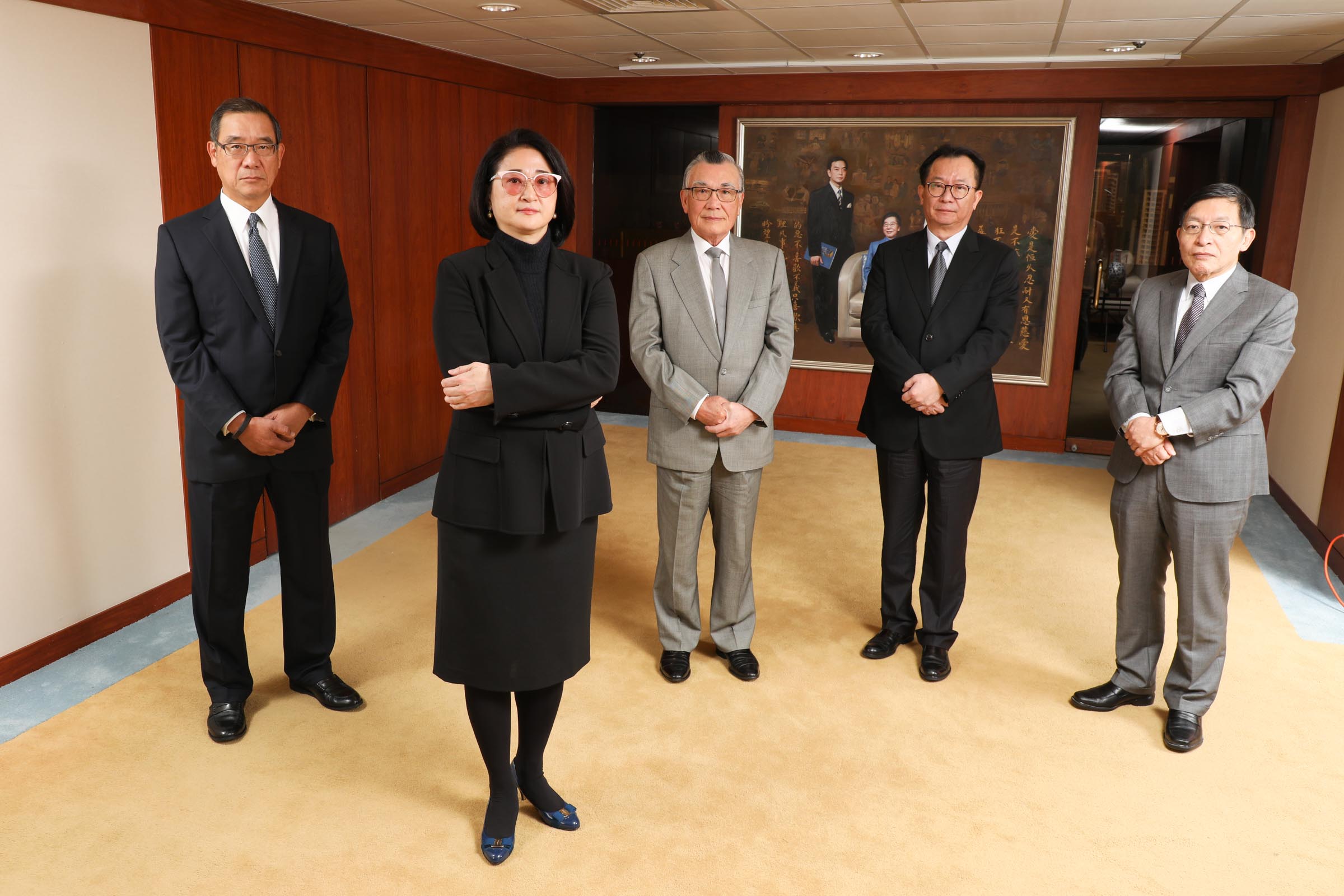 嚴凱泰過世後，張樑、林信義、陳國榮、戚維功在內的4位決策要員，襄助嚴陳莉蓮接班。（裕隆提供）