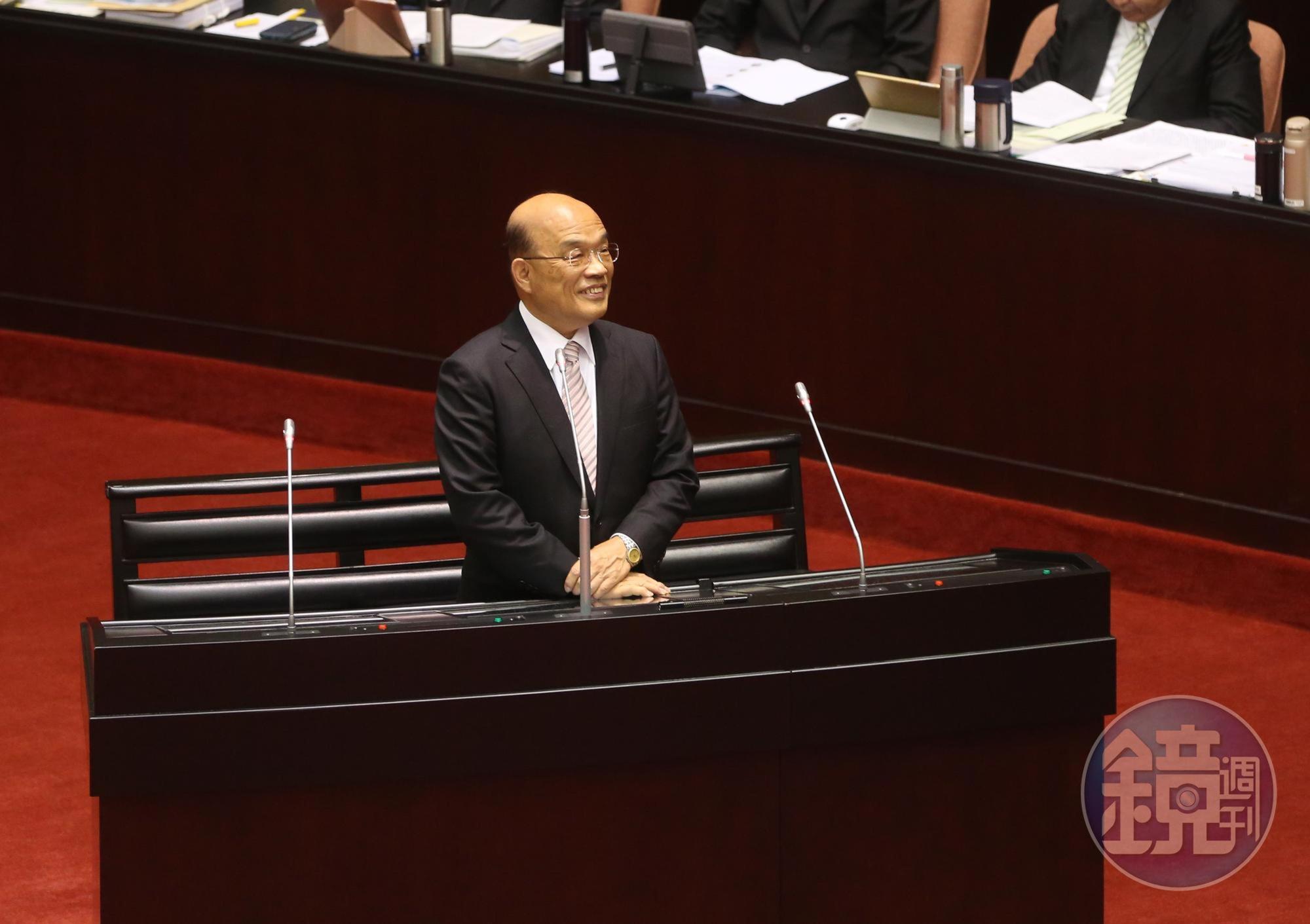 行政院長蘇貞昌砲轟高雄市長韓國瑜滿嘴胡說。
