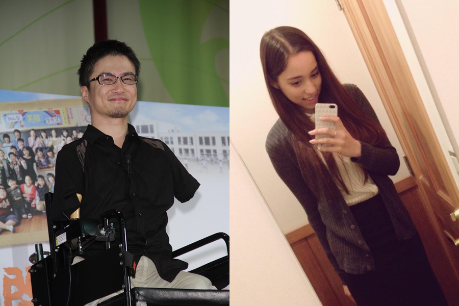 乙武洋匡傳出將再婚23歲混血女大生，女方遭起底是岩澤直美。（左圖東方IC、右圖擷取自岩澤直美推特）