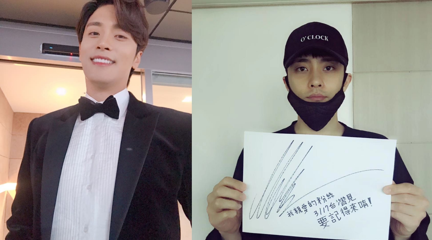 成勛素顏用中文字向「親愛的粉絲」催票。（左圖翻攝成勛IG，右圖亞士傳媒國際提供）
