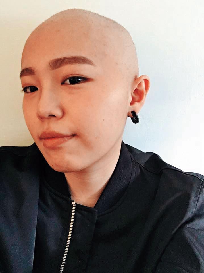 謝采倪在網路上公開自己的光頭照,重新思考美醜的定義。(謝采倪提供)