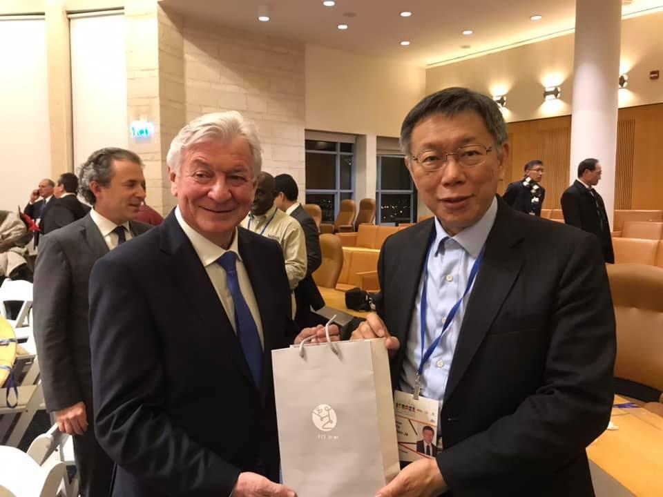台北市長柯文哲訪以色列,美國猶太人大會主席Jack Rosen表示希望幫柯安排一些訪美活動,並誠摯歡迎柯到訪。(陳冠廷提供)