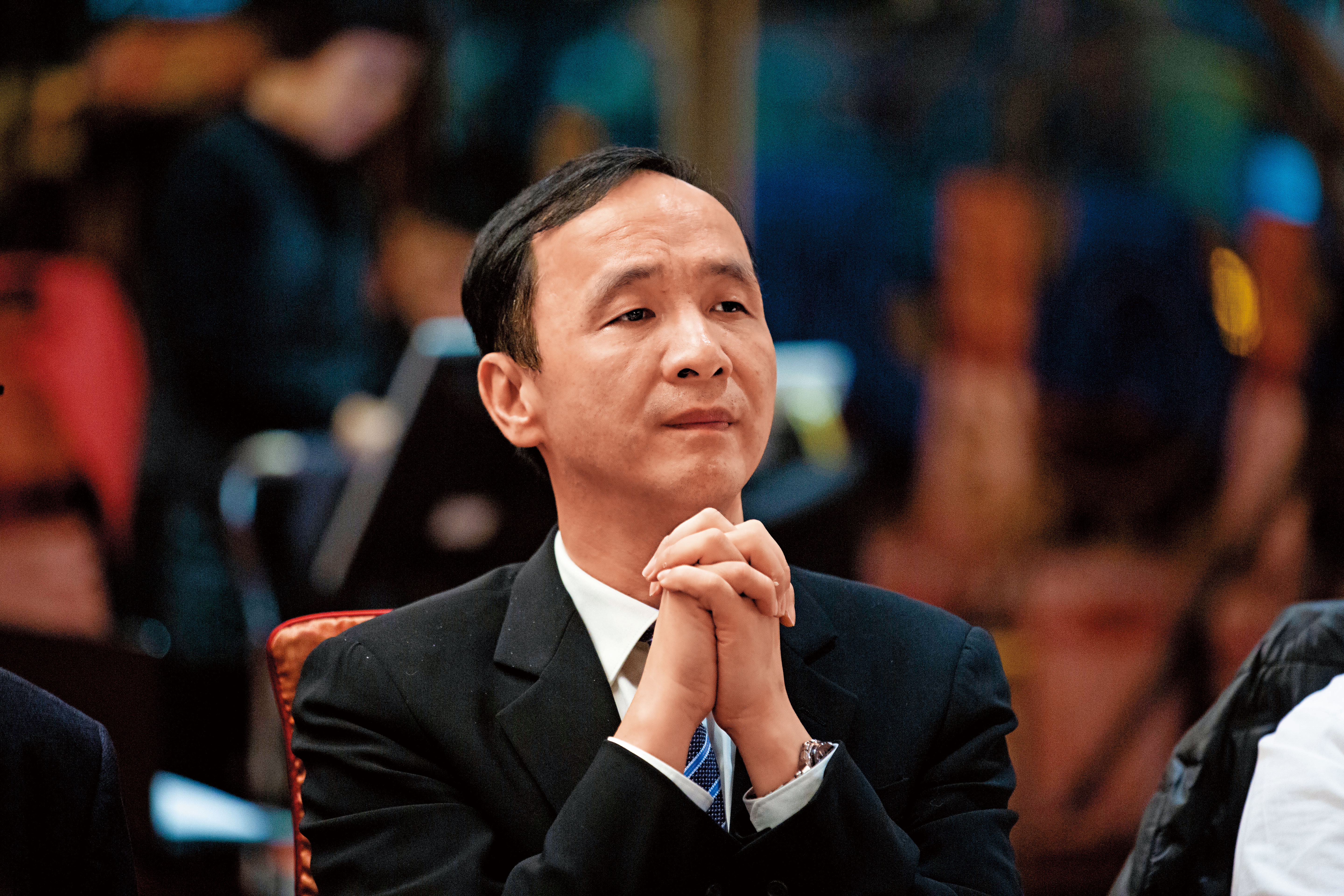 前新北市長朱立倫黨內民調雖領先，如今恐因黨決定徵召韓國瑜而被取代。