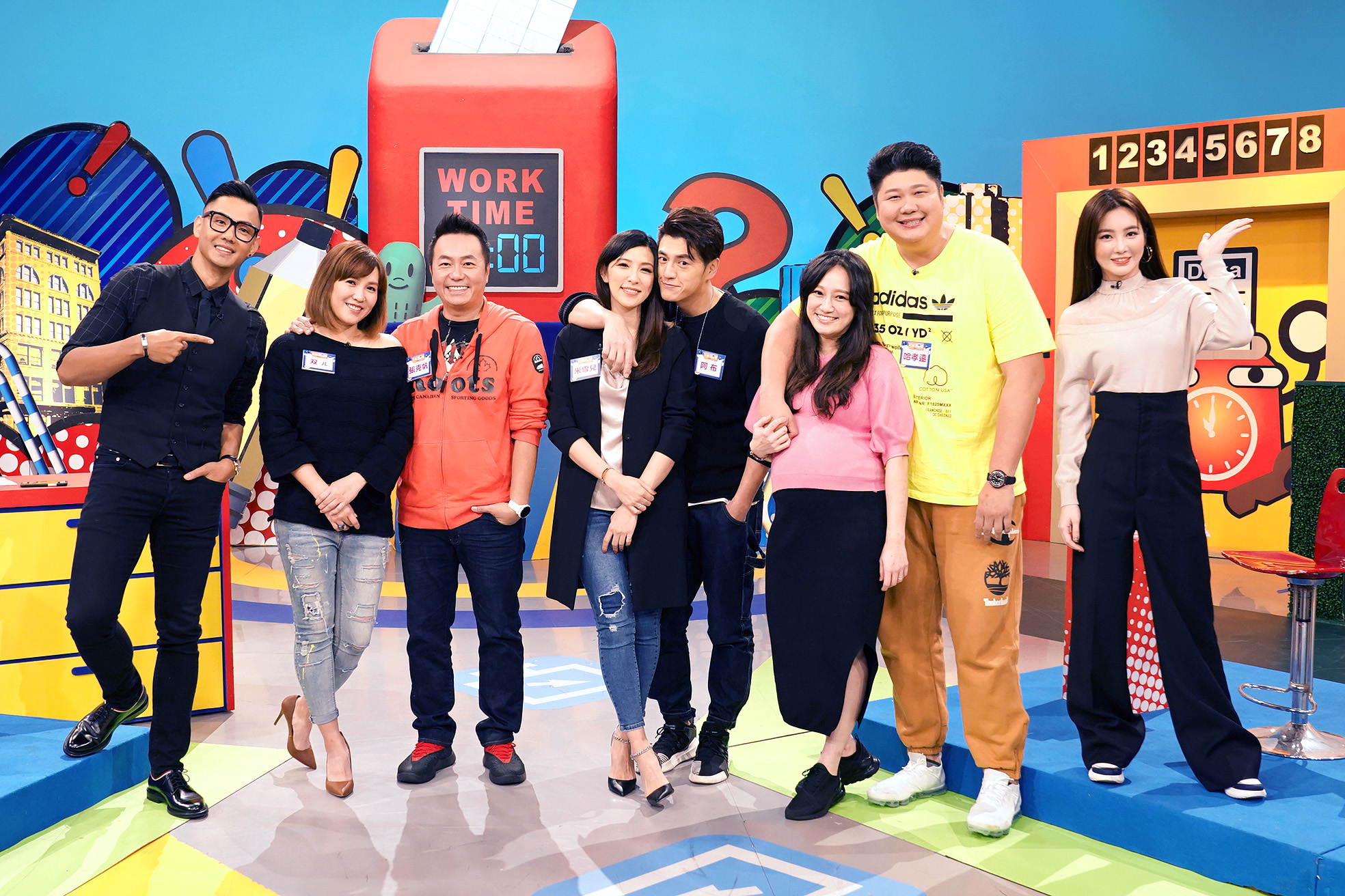 張克帆、阿布和哈孝遠3組明星夫妻檔上TVBS歡樂台《上班這黨事》，讓人妻們逮到機會控訴老公婚前婚後不為人知的荒謬事。（TVBS歡樂台提供）