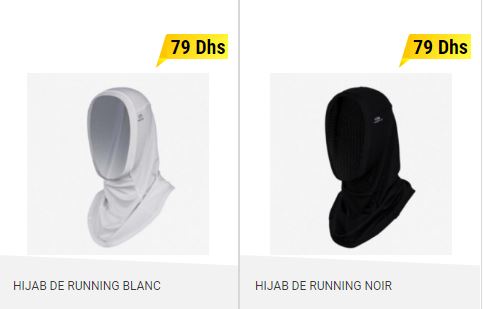 迪卡儂預計3月起在49國開始銷售女穆斯林運動頭巾（Hijab Running），不料卻在法國境內受到嚴重反對。（圖取自迪卡儂-摩洛哥官網）