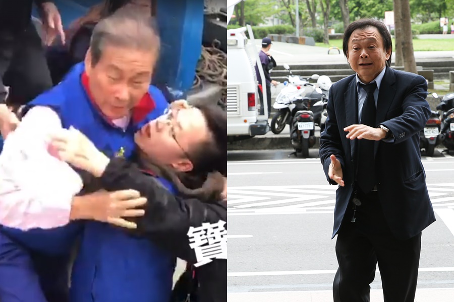 王世堅在臉書提醒張安樂，要小心別再跌入棺材。（左圖翻攝自《奉命刑事》臉書）